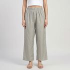 Women's Grey Regular Fit Printed Palazzos, Dark Grey, small