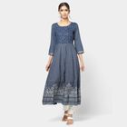 3/4Th Sleeves Flared Kurta, Navy Blue, small image number null