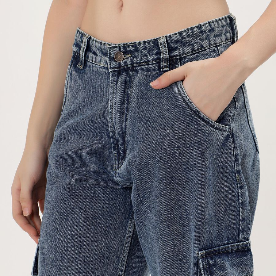 Ladies' High Rise Jeans, Mid Blue, large image number null
