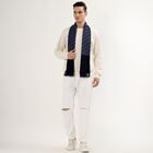 Men's Deep Navy Blue Acrylic Textured Muffler, Navy Blue, small image number null