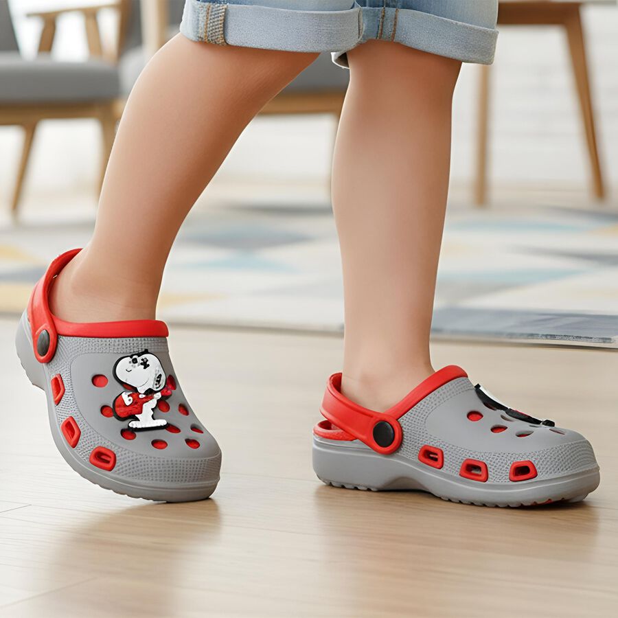 Boys Grey Slingback Clogs Sandals, Grey, large