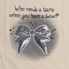 Girls Beige Cotton Round Neck Casual T-Shirt, Beige, small