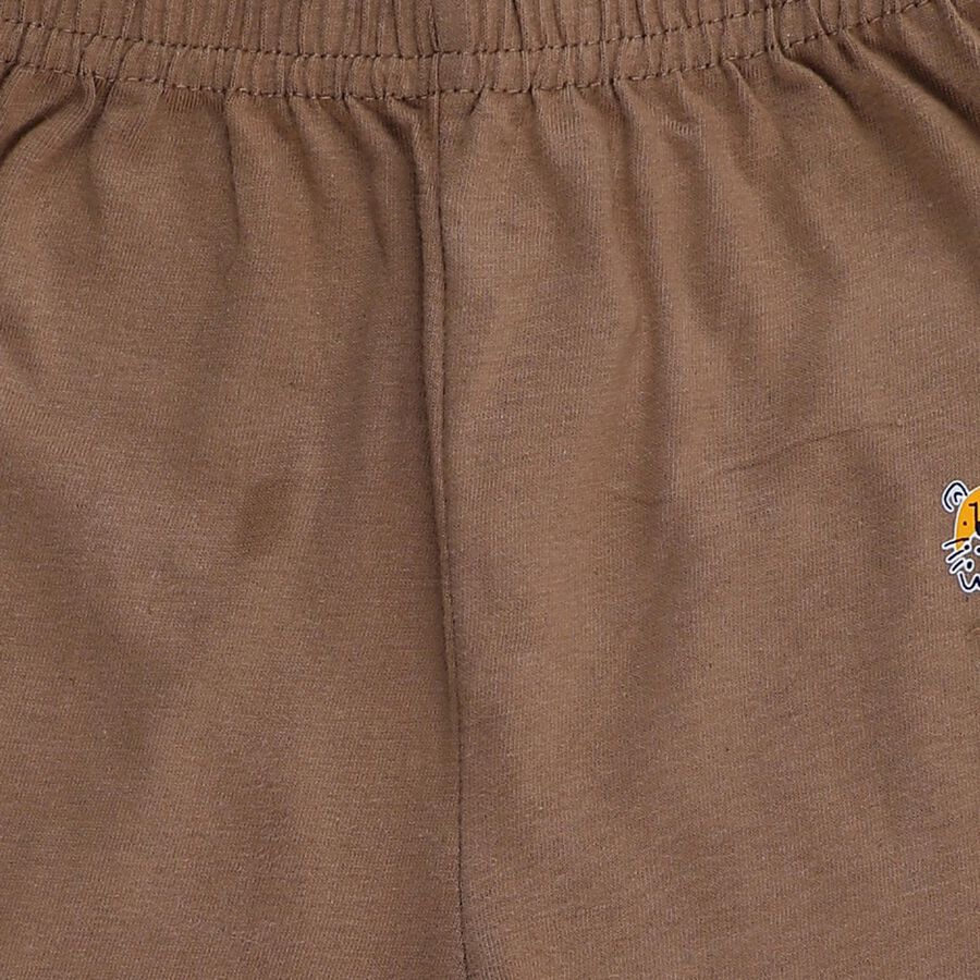 Infants Soft White Relaxed Fit Cotton Pyjama, Beige, large