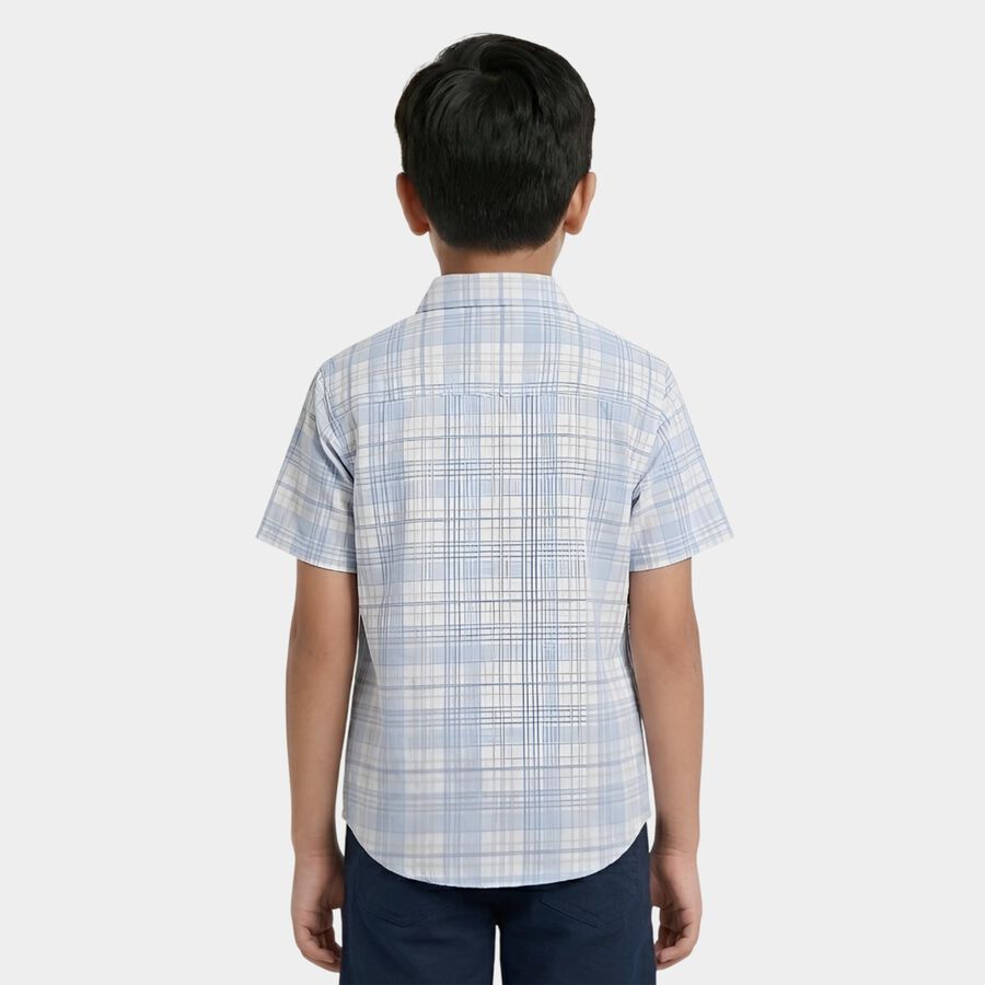 Boys Light Blue Button-Down Casual Shirt, Light Blue, large