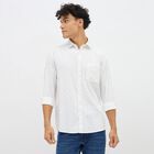 Men's White Cotton Classic Casual Shirt, White, small image number null