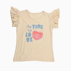 Girls' 100% Cotton T-Shirt, गहरा पीला, small image number null