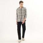 Men's Grey Cotton Classic Collar Casual Shirt, गहरा ग्रे, small