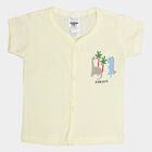 Infants Front Open T-Shirt, Yellow, small image number null
