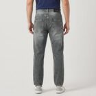 Men's Grey Straight Fit Washed Jeans, हल्का ग्रे, small