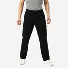 Men's Black Slim Fit Cargo Trousers, Black, small