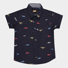 Boys All Over Print Casual Shirt, नेवी ब्लू, small image number null