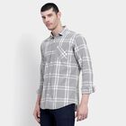 Men's Light Grey Cotton Regular Collar Casual Shirt, Light Grey, small image number null