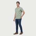 Men Green Camp Collar Casual Shirt, Light Green, small