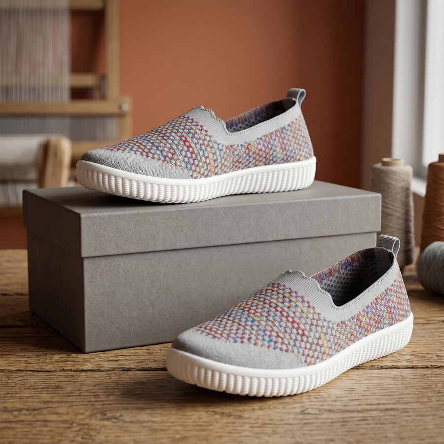 Women's Grey Slip-On Casual Shoes, Grey, large