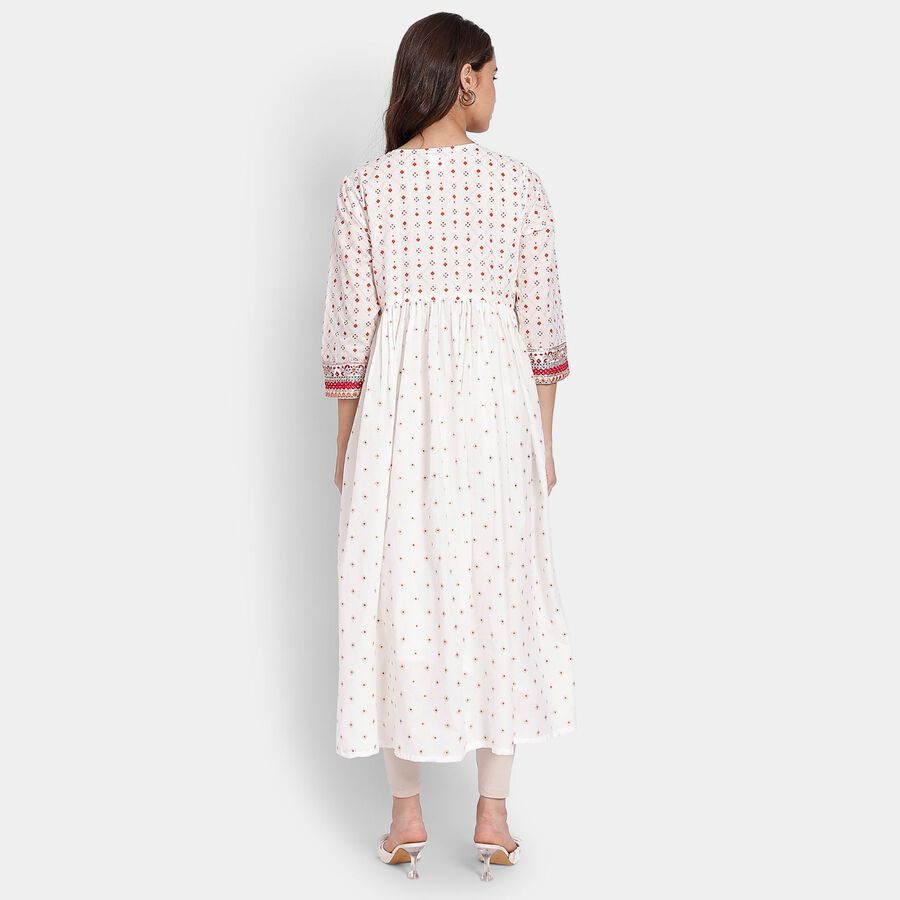 Ladies' Cotton Ethnic Set, Off White, large image number null
