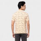 Men's White Cotton Collared Polo Half Sleeves T-Shirt, ऑफ व्हाइट, small