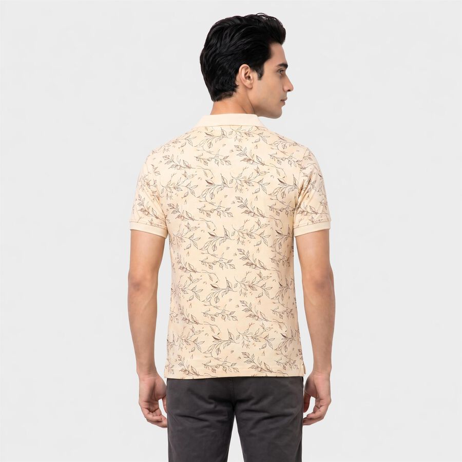 Men's White Cotton Collared Polo Half Sleeves T-Shirt, ऑफ व्हाइट, large