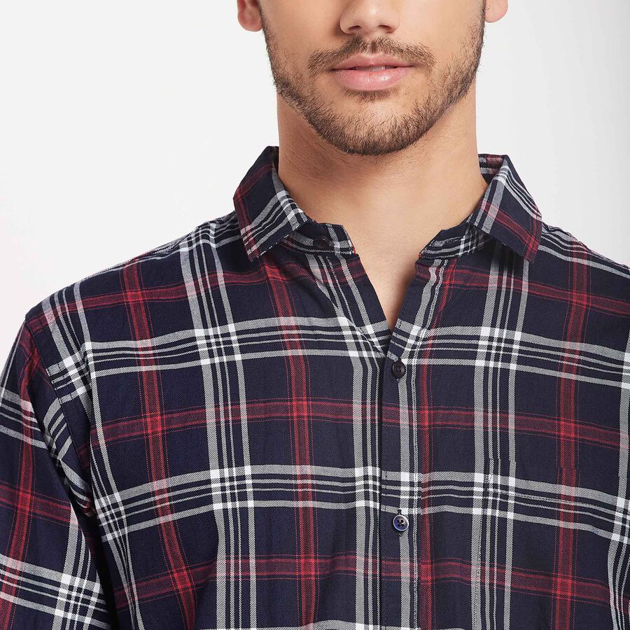 Cotton Checks Casual Shirt, Red, large image number null