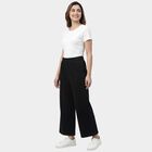 Women's Black Regular Fit Side-Striped Track Pants, Black, small