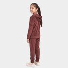Girls Maroon Hooded Lounge Style Hipster Set, वाइन, small