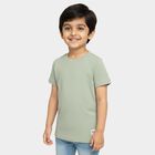 Boys Light Sage Green Crew Neck Casual T-Shirt, हल्का हरा, small image number null