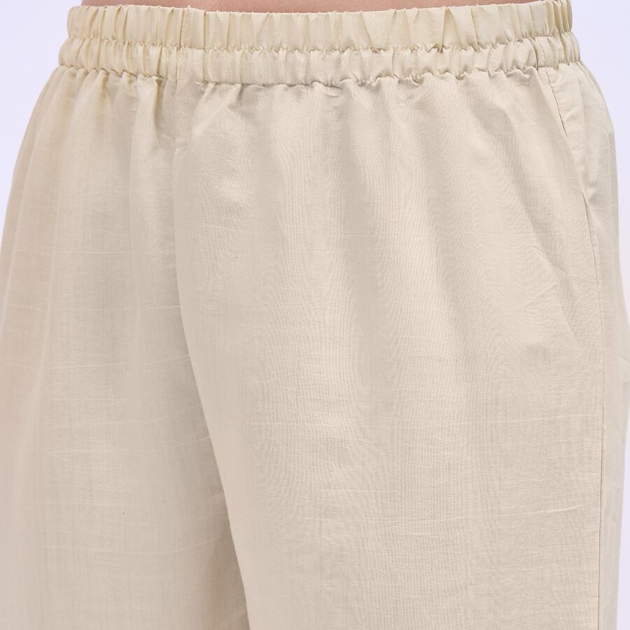 Women's Soft Ivory Round Neck Embroidered Anarkali Kurta, Beige, large image number null