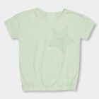 Girls' 100% Cotton T-Shirt, हल्का हरा, small