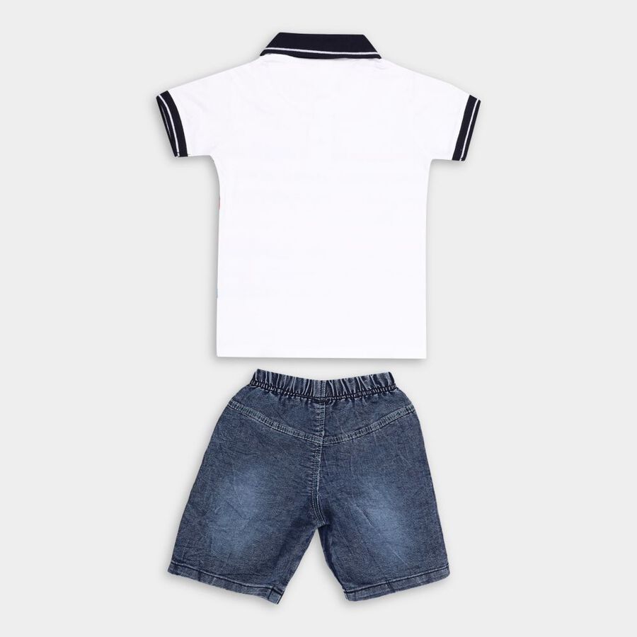 Boys' Cotton Woven Baba Suit, सफ़ेद, large image number null