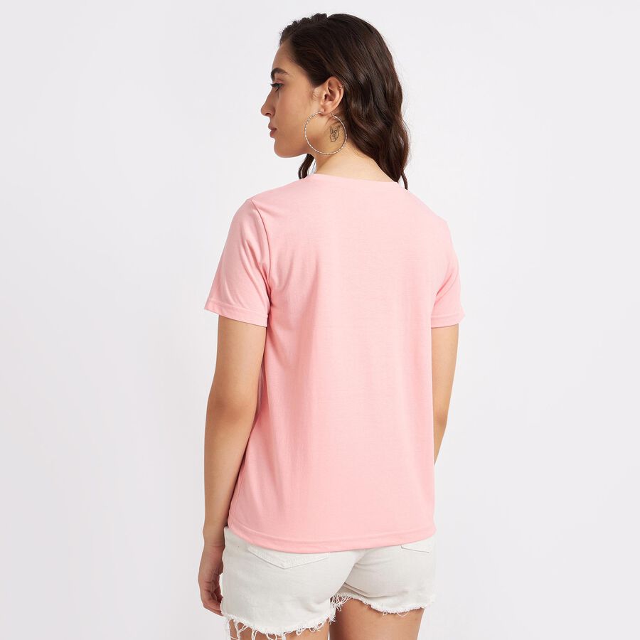Round Neck T-Shirt, Pink, large image number null