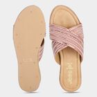Women's Pink Embellished Slip-On Slide Sandals, Pink, small