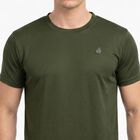 Men's Olive Green Round Neck Regular Drifit T-Shirt, ओलिव, small