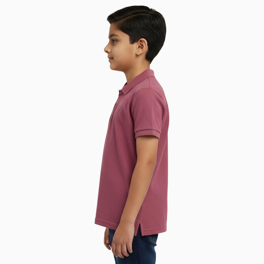 Boys Bright Pink Round Neck Casual T-Shirt, गुलाबी, large