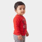 Infants Red Crew Neck Pullover Sweatshirt, Red, small