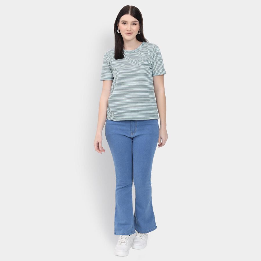 Ladies' Round Neck T-Shirt, Light Green, large