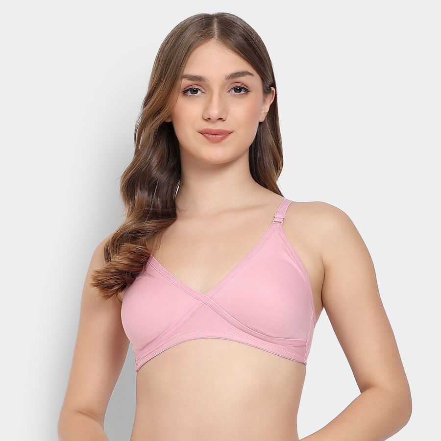 Ladies' Non-Padded Bra, हल्का गुलाबी, large