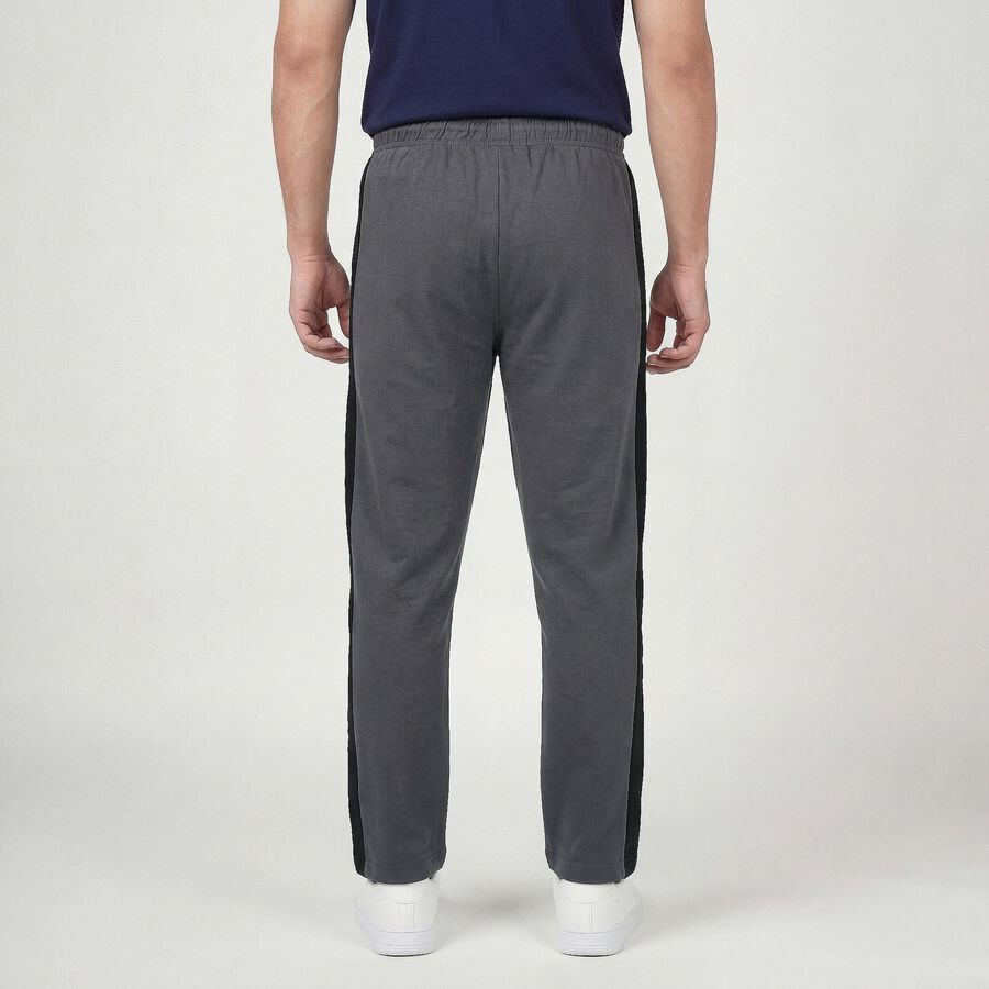 Men's Grey Regular Fit Track Pants, गहरा ग्रे, large