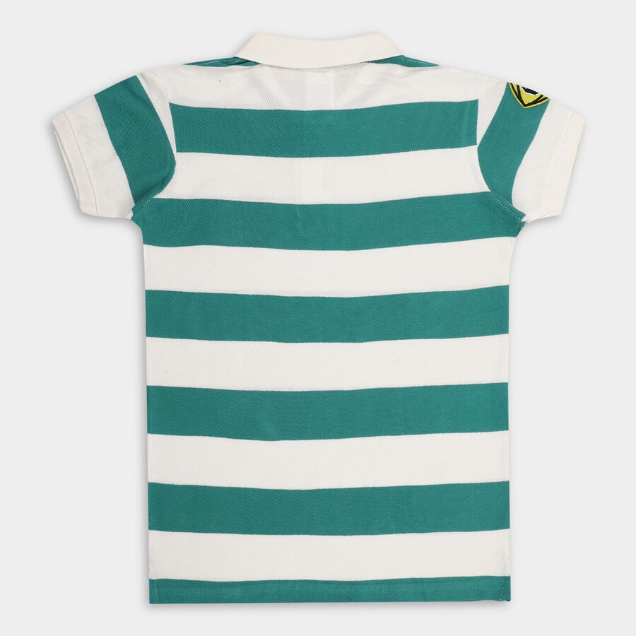 Boys' 100% Cotton Half Sleeves T-Shirt , गहरा हरा, large image number null