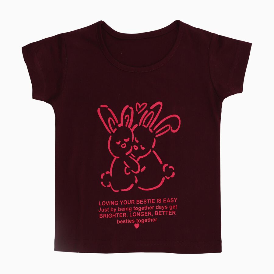 Girls' T-Shirt, Wine, large image number null