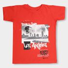 Boys' 100% Cotton Half Sleeves T-Shirt, Red, small