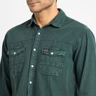 Men's 100% Cotton Casual Shirt , गहरा हरा, small image number null