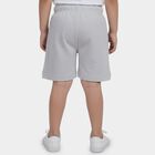 Boys Light Grey Regular Fit Casual Bermuda Shorts, Melange Light Grey, small