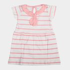 Infants' Pink Striped Fit and Flare Frock, गुलाबी, small