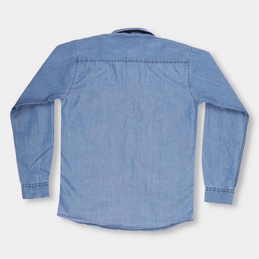 Boys Light Blue Full Sleeve Classic Casual Shirt, Light Blue, large image number null