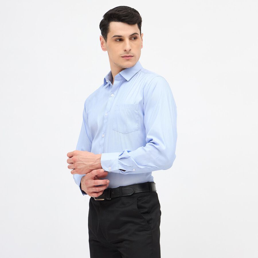 Men's Light Powder Blue Slim Fit Formal Shirt, Mid Blue, large image number null