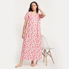 All Over Print Full Length Nighty, Light Pink, small image number null