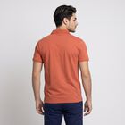 Men's Orange Polo Neck Solid Polo T-Shirt, रस्ट, small