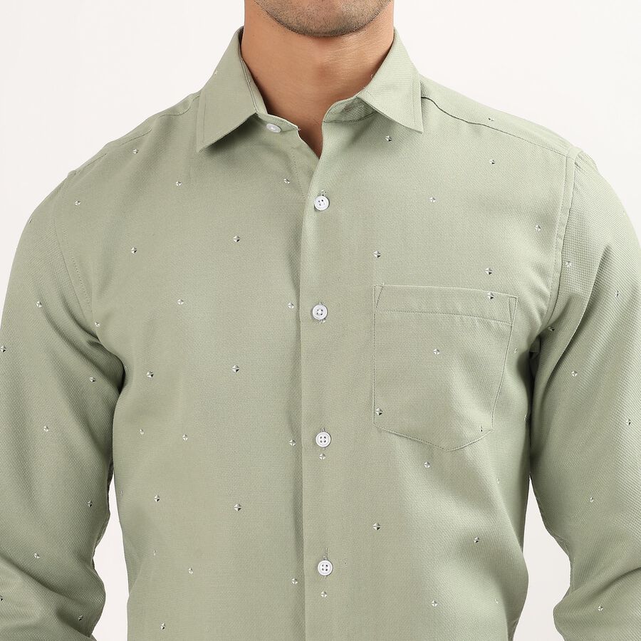 Men's Light Sage Green Classic Collar Formal Shirt, Light Green, large image number null
