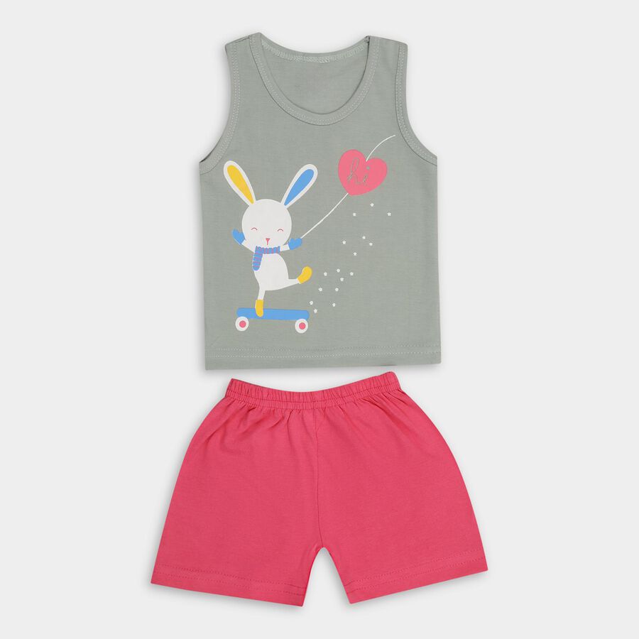 Infants' 100% Cotton Short Set , हल्का हरा, large