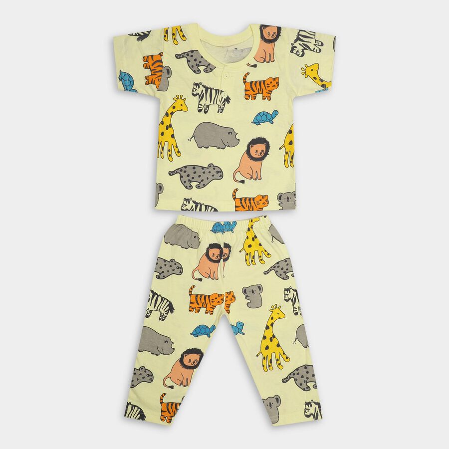 Infants' 100% Cotton Suit Night , Yellow, large image number null