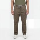 Men's Brown Slim Fit Casual Trousers, भूरा, small